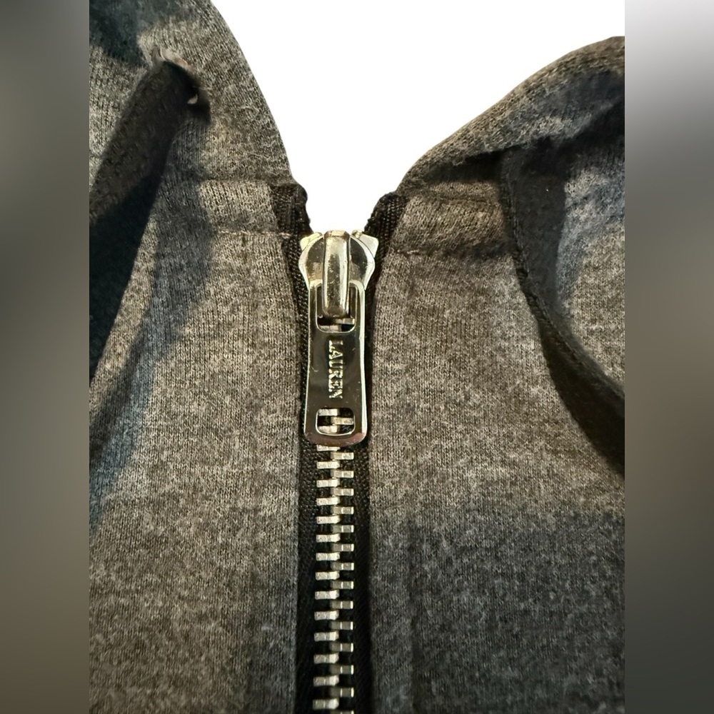 Lauren Ralph Lauren Hooded Drawstring Jacket Womens Large Gray Full Zip Up - Picture 3 of 15